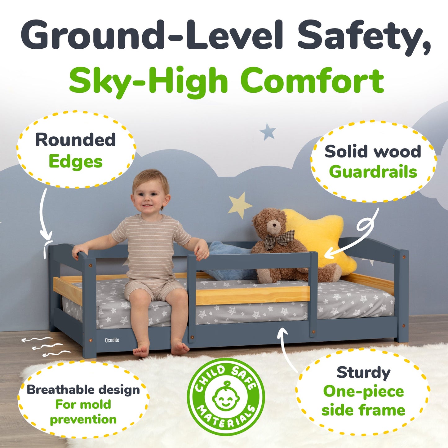Floor Bed - Crib Size Ocodile.com