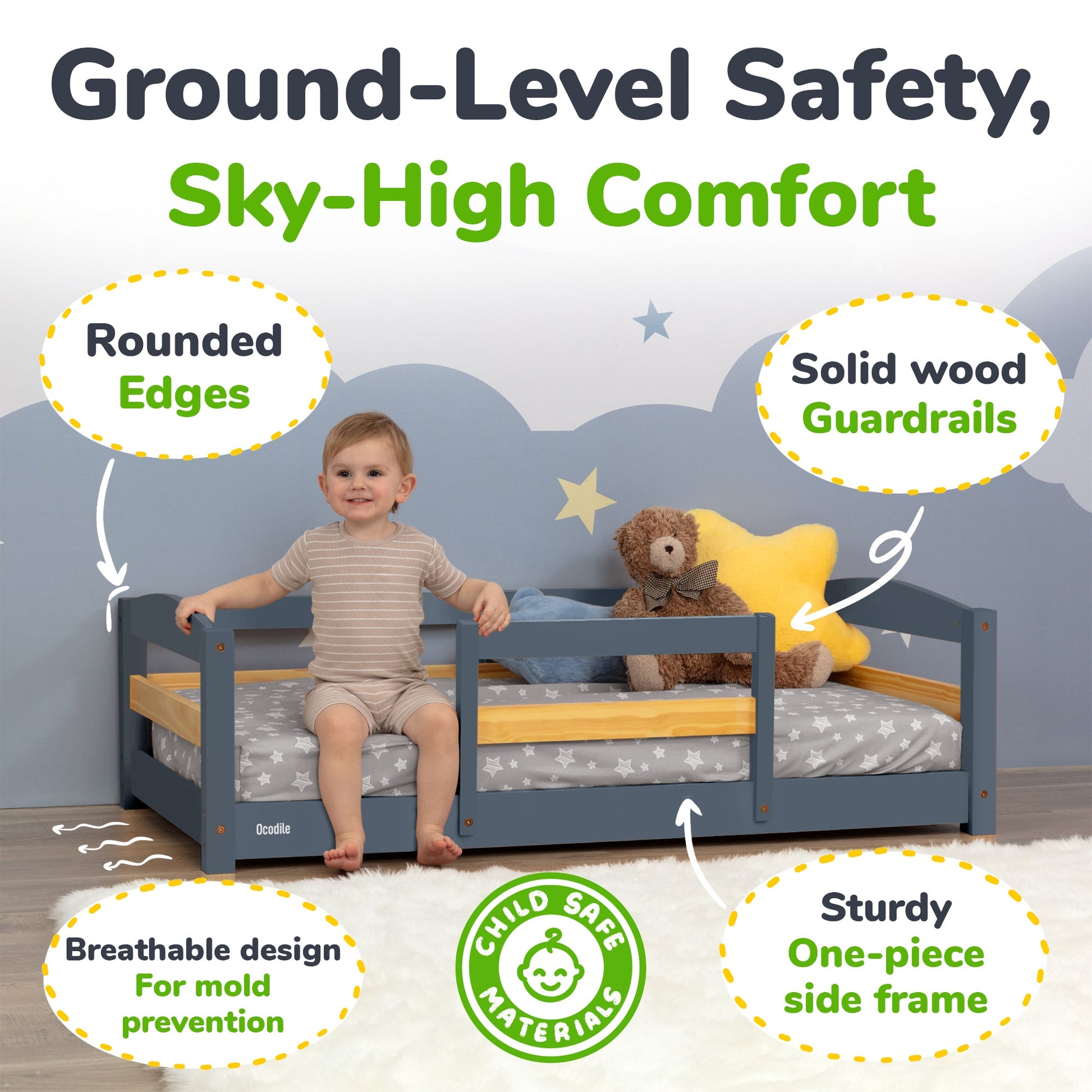 Floor Bed - Crib Size Ocodile.com