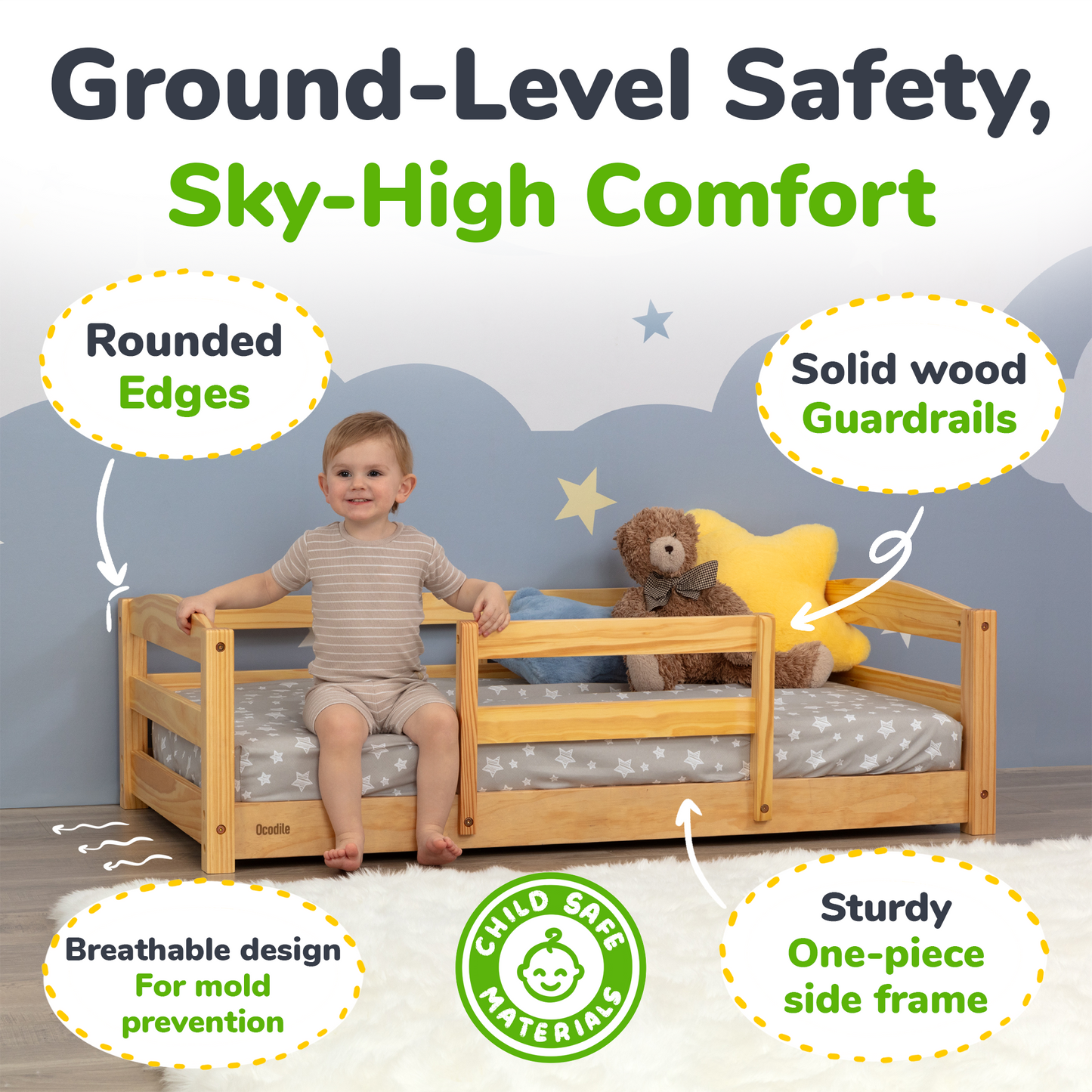 Floor Bed - Crib Size Ocodile.com