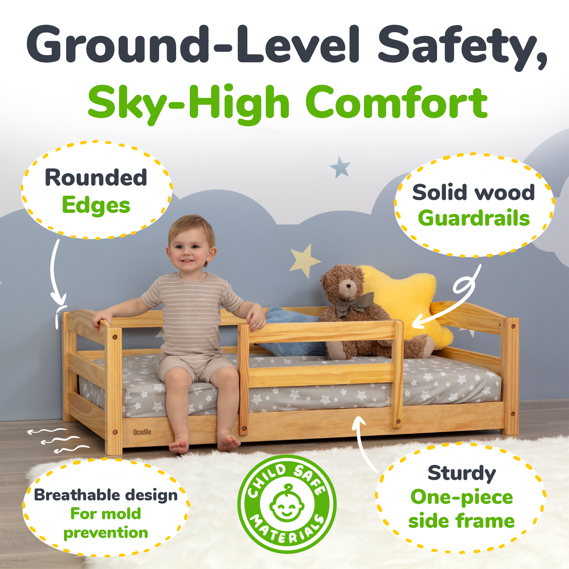 Floor Bed - Crib Size Ocodile.com