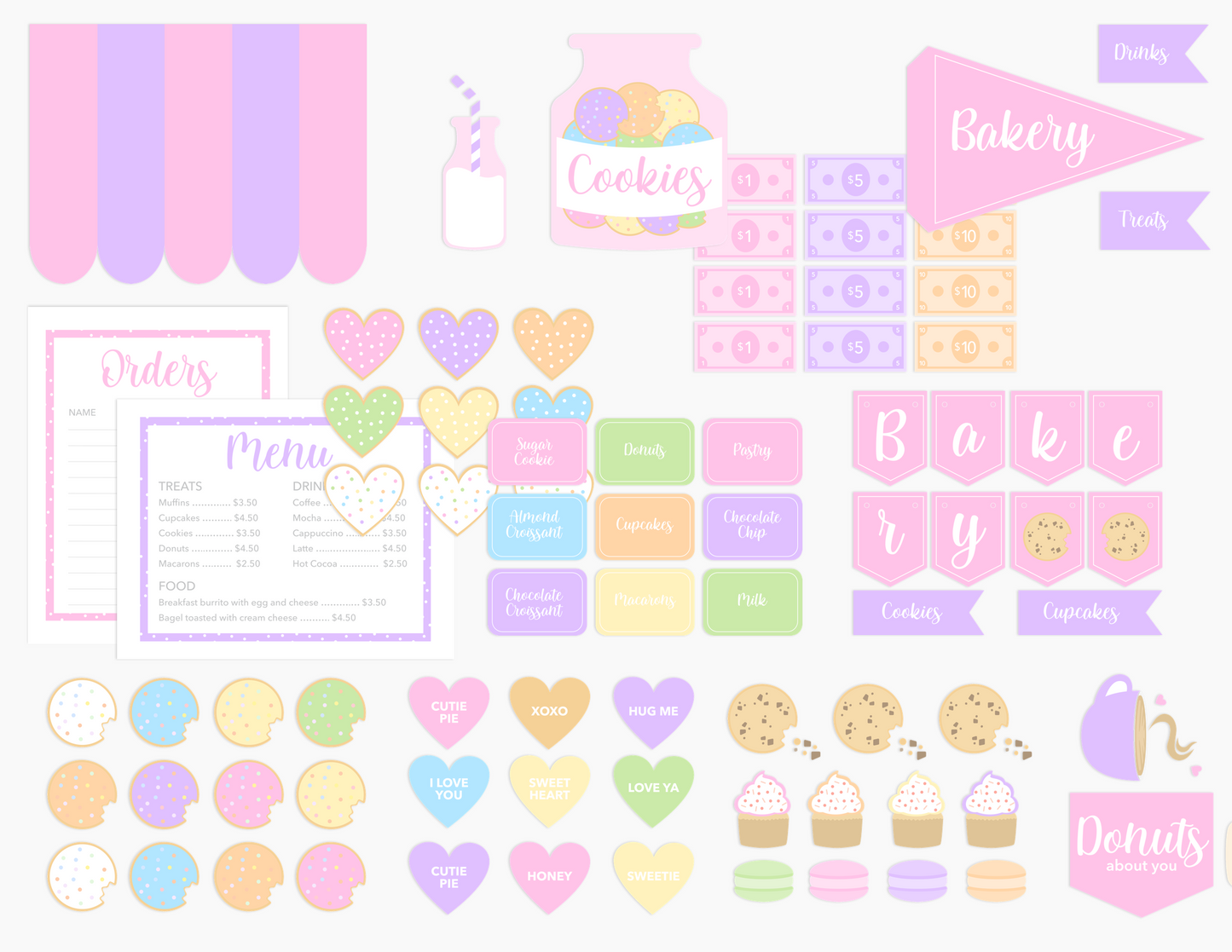 Sweet Heart Bakery Printable Dramatic Play