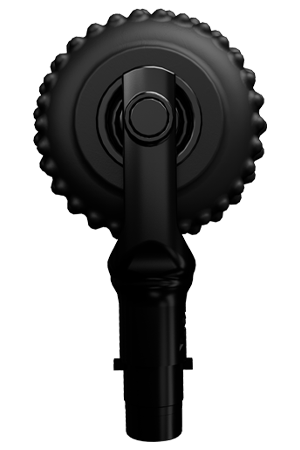 GlidePro massager roller head with spiked round disc and vertical handle, dark gray