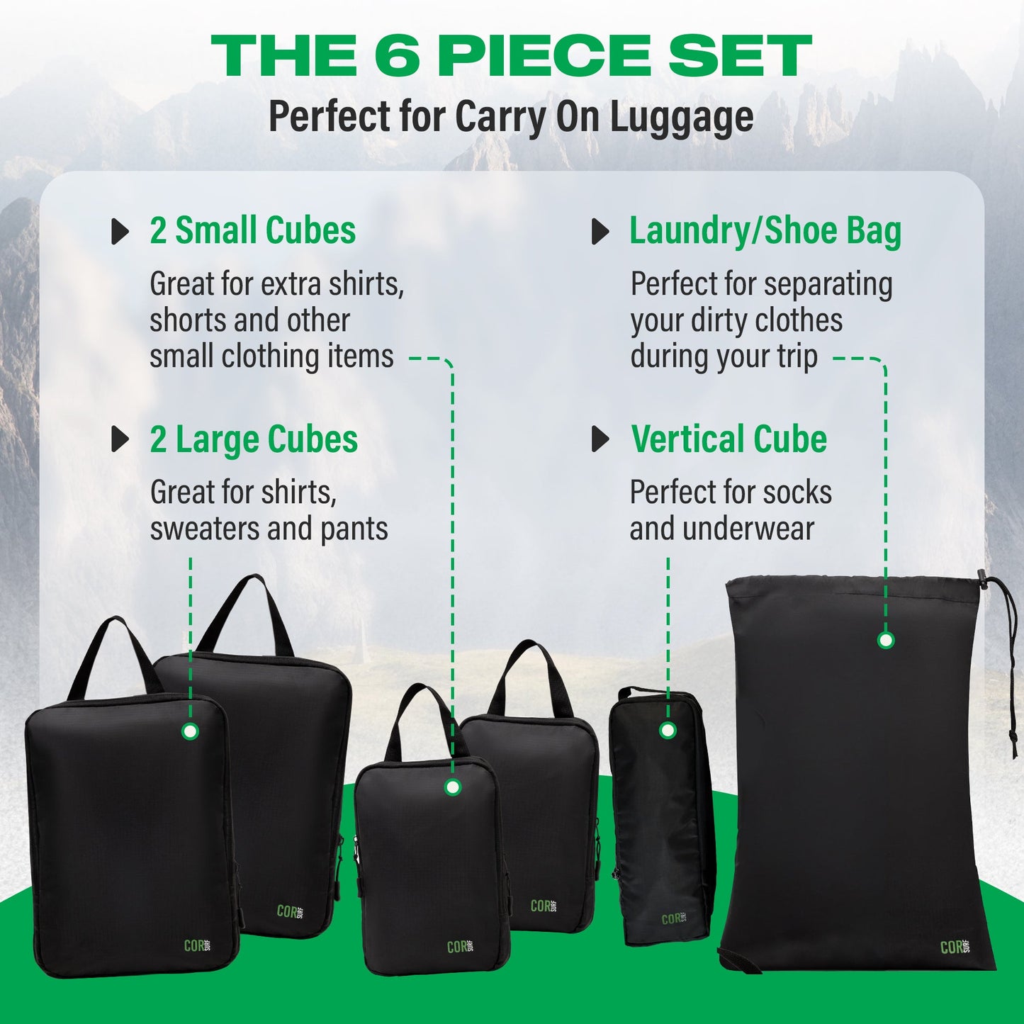 Compression Packing Cube Set COR Surf