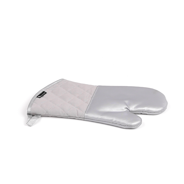 RW Threads Silver Fiberglass Oven Mitt - Non-Slip, Professional Grade - 15" x 7" x 1" - 1 count box
