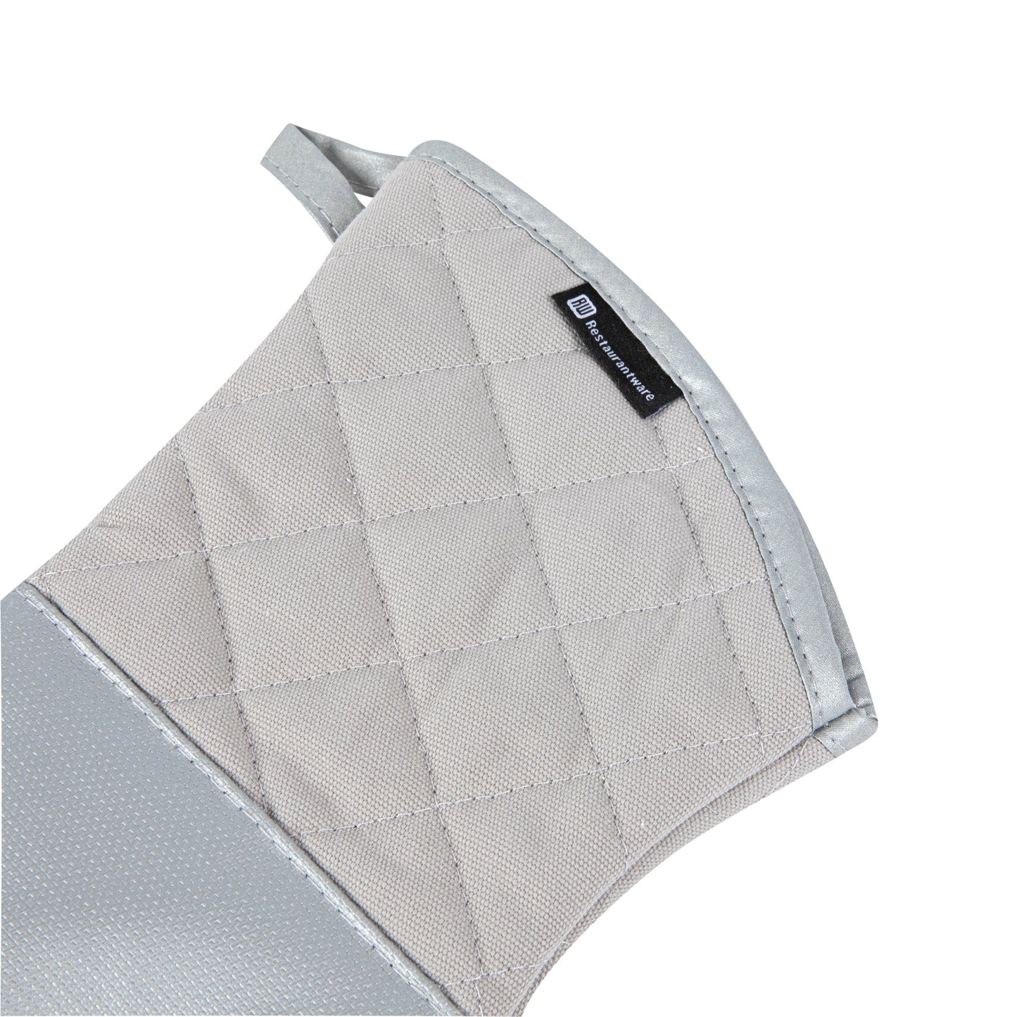 RW Threads Silver Fiberglass Oven Mitt - Non-Slip, Professional Grade - 15" x 7" x 1" - 1 count box