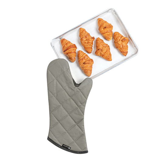 RW Threads Gray Cotton Oven Mitt - Flame Retardant, with Thumb Guard - 17" x 8" x 1/2" - 1 count box