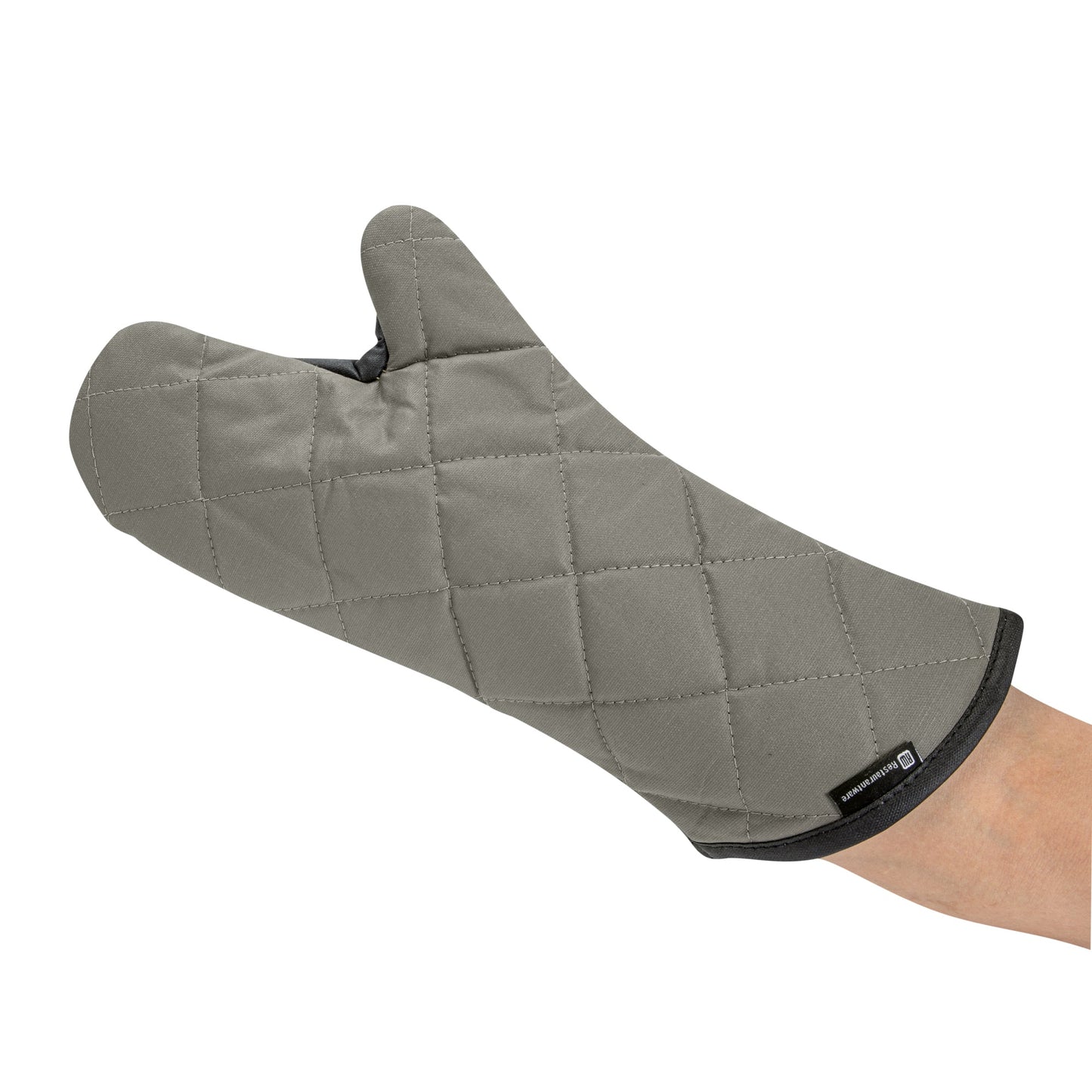 RW Threads Gray Cotton Oven Mitt - Flame Retardant, with Thumb Guard - 17" x 8" x 1/2" - 1 count box