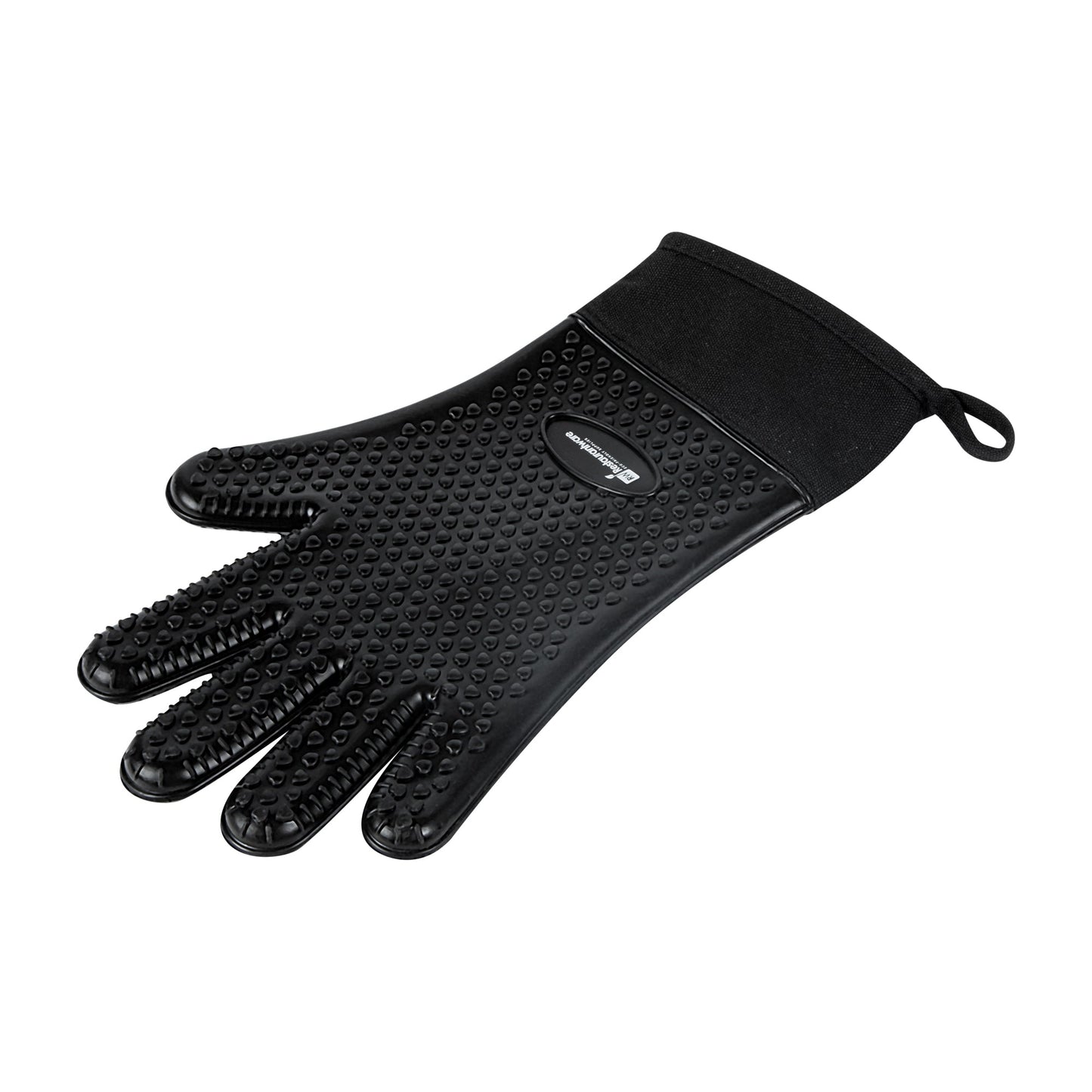 Comfy Grip Black Silicone Oven Mitt - Heat-Resistant, Cotton Lining - 13" x 7 1/2" x 1/2" - 1 count box