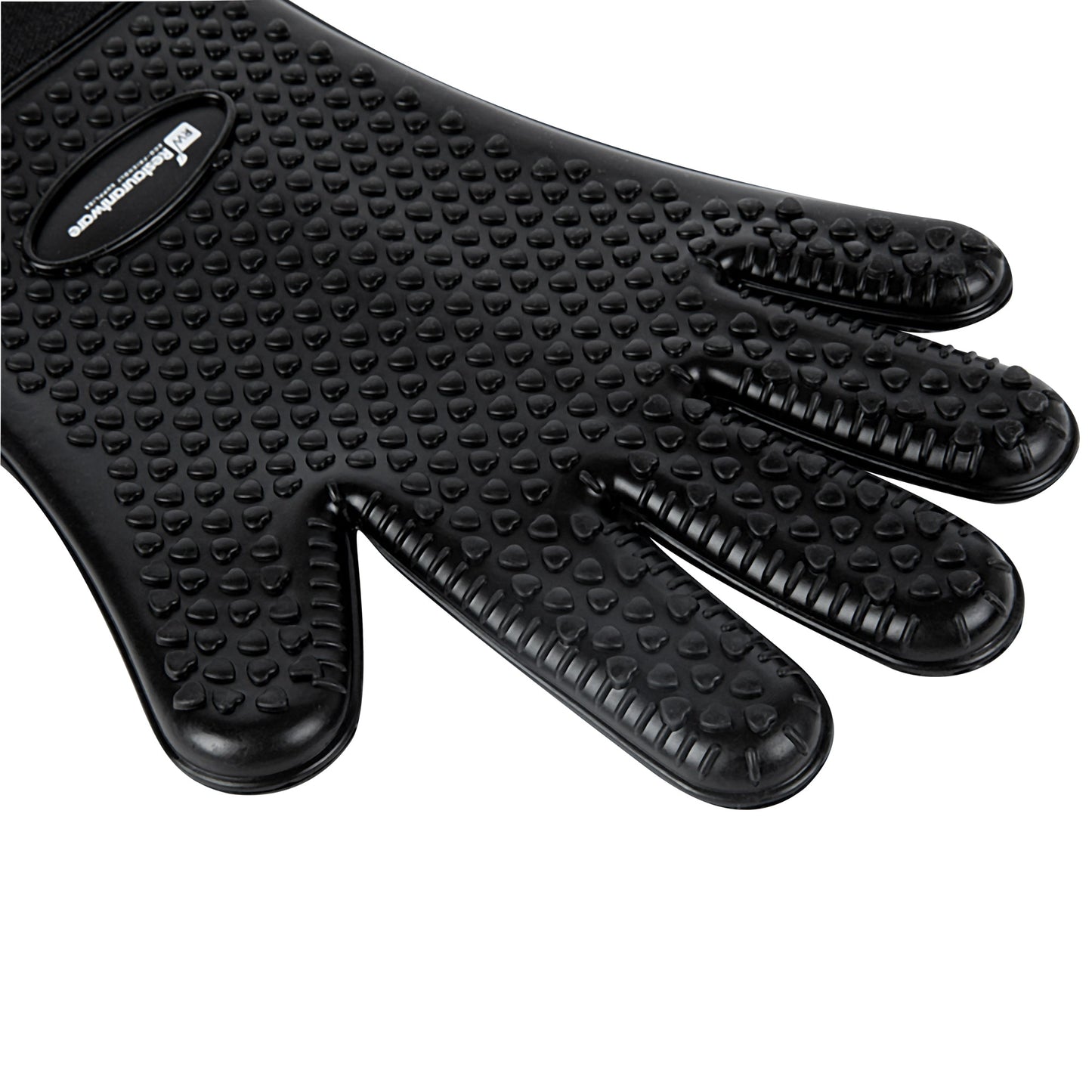 Comfy Grip Black Silicone Oven Mitt - Heat-Resistant, Cotton Lining - 13" x 7 1/2" x 1/2" - 1 count box