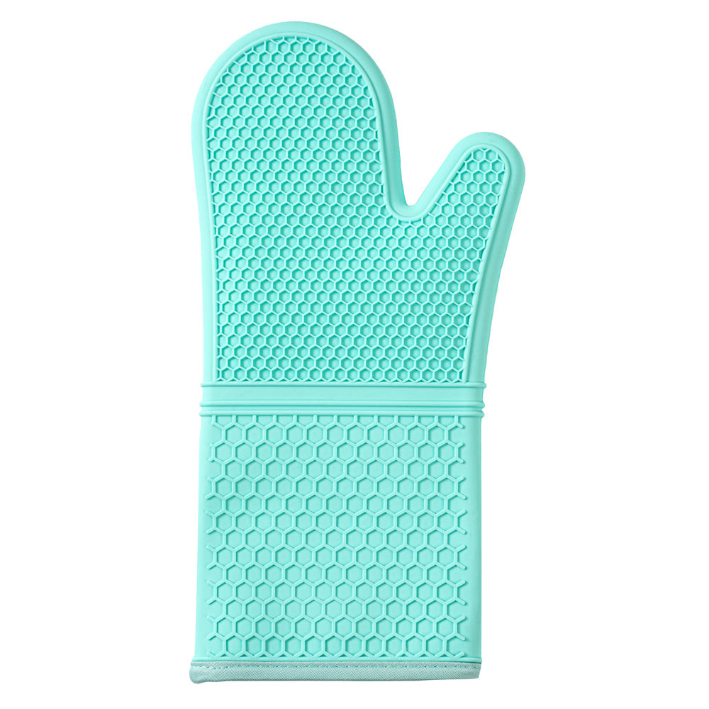 Comfy Grip Turquoise Silicone 2-Piece Oven Mitt Set - Heat-Resistant - 14" x 7 1/4" x 1 1/2" - 1 count box