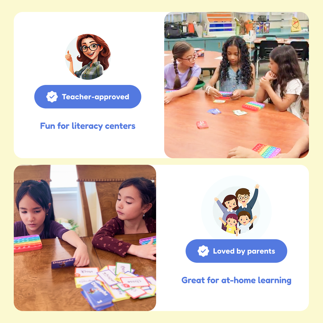 Reading Digraphs Game used by children in a classroom literacy center