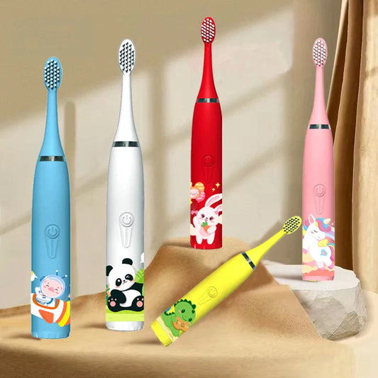 Children's Ultrasonic IPX7 Electric Toothbrush with Replacement Head
