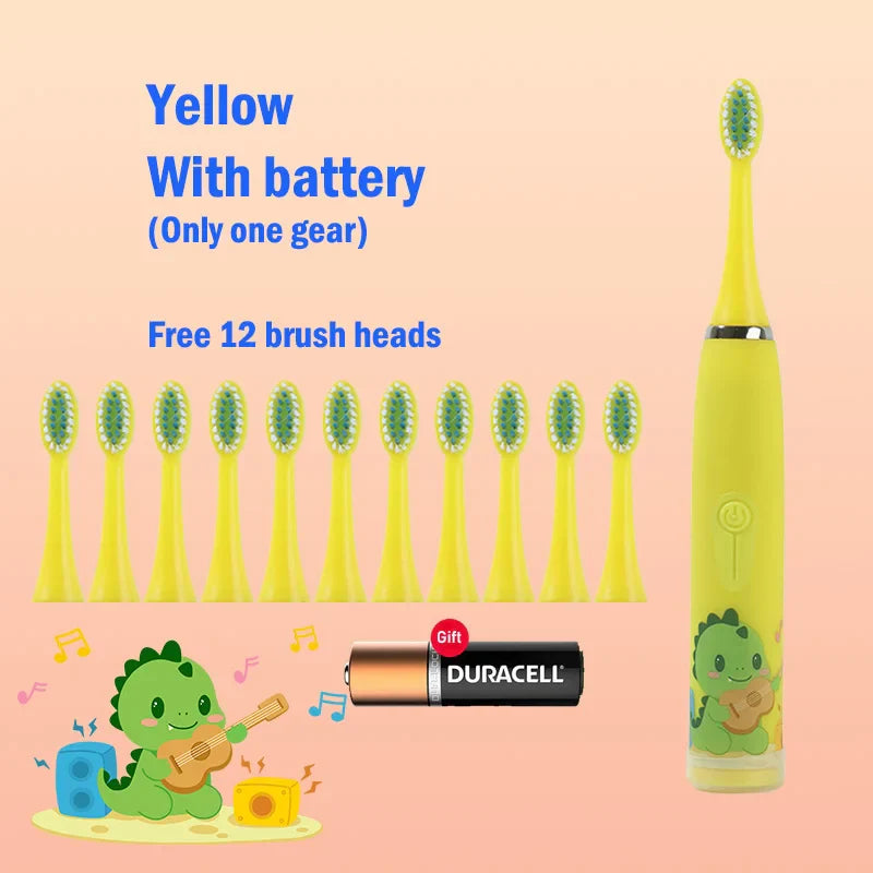 Children's Ultrasonic IPX7 Electric Toothbrush with Replacement Head