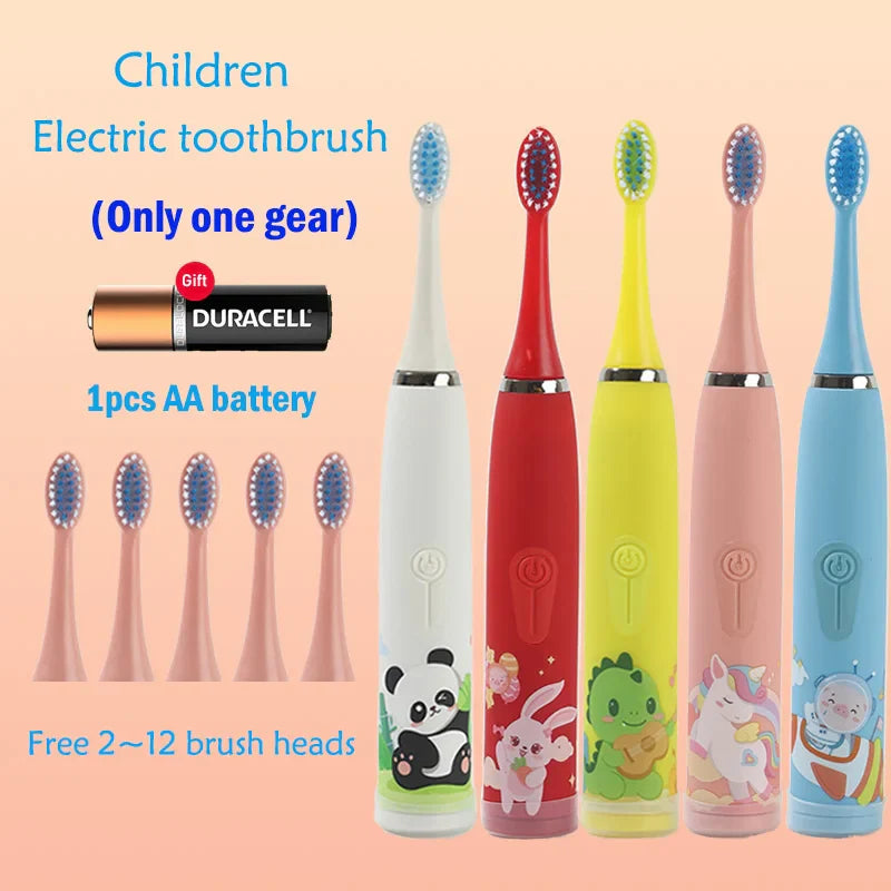 Children's Ultrasonic IPX7 Electric Toothbrush with Replacement Head