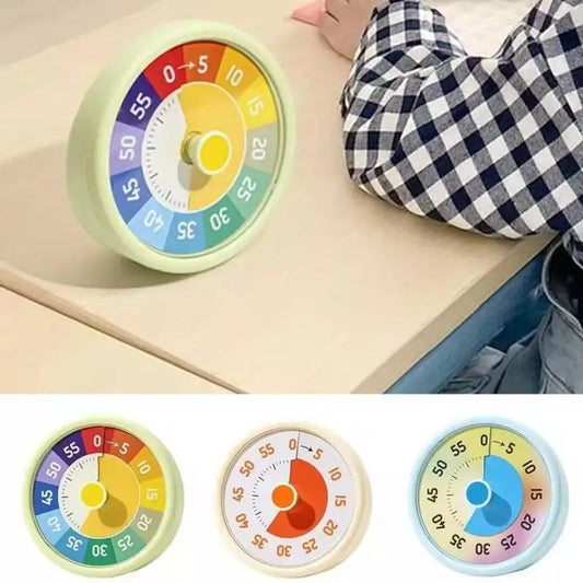 Visual 60-Minute Silent Countdown Timer, Round Kitchen Timer for Time Management & Study
