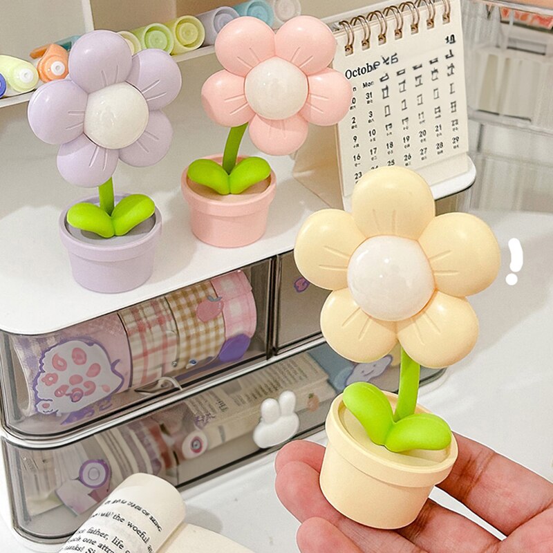 Flower night light set in pastel colors, shown in a store display