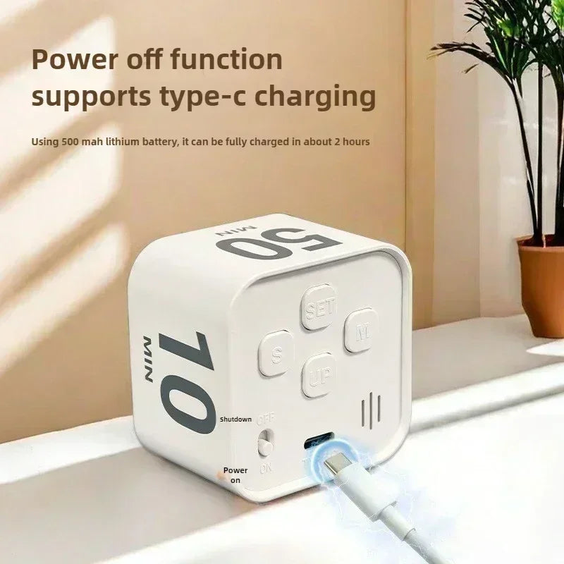 Gravity Cube Productivity Timer – 4-Preset LED Countdown for Kids, Study & Kitchen