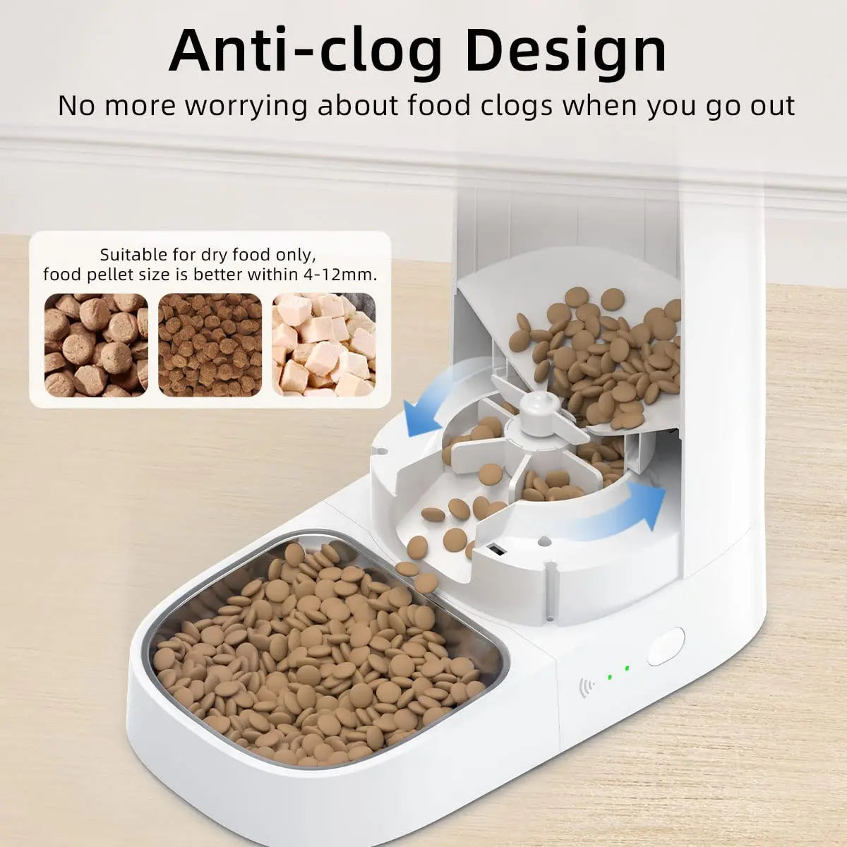 Automatic WiFi Pet Feeder 4L – Smart Kibble Dispenser for Cats & Small Dogs, App-Controlled Portion Timer & Remote