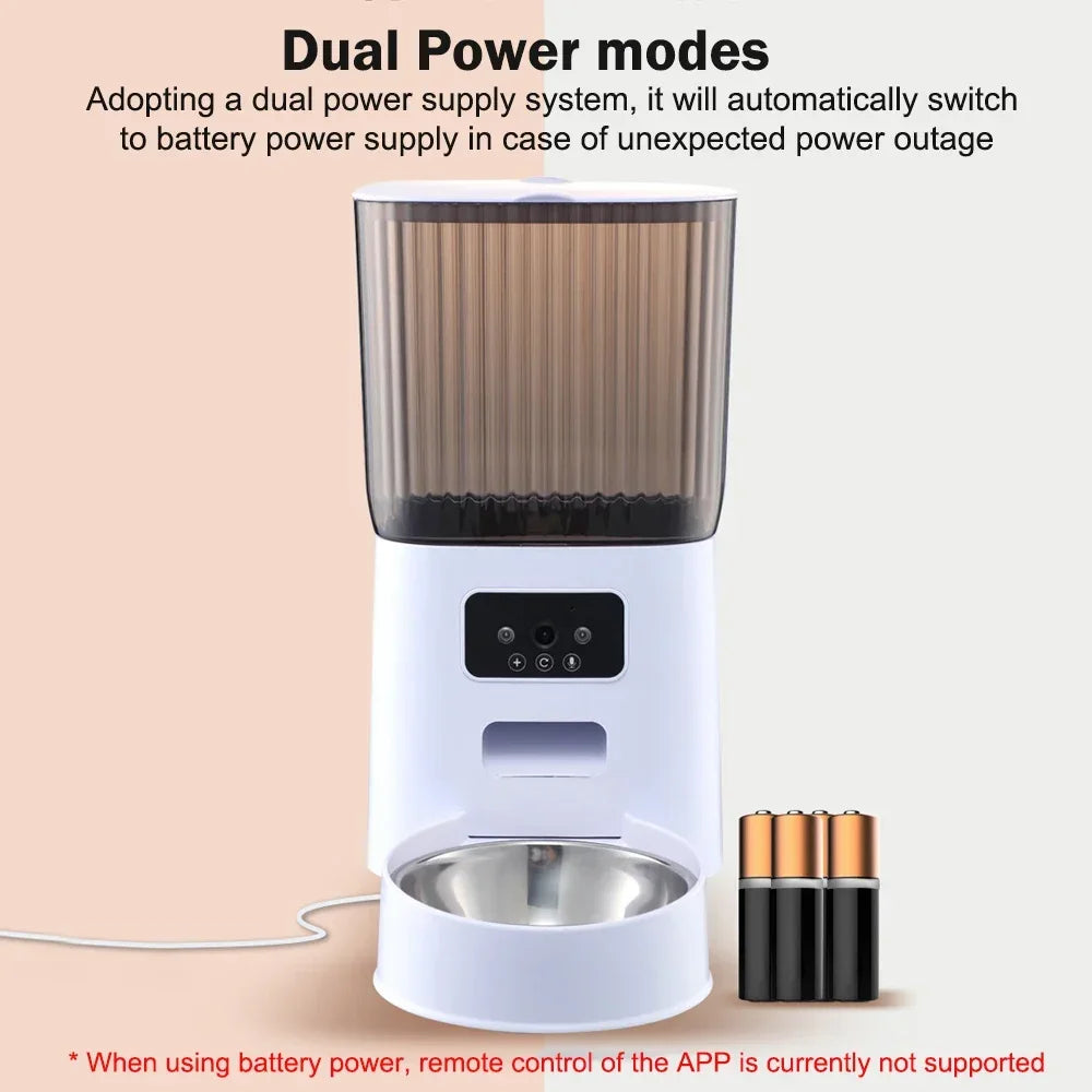 5L Smart WiFi Pet Feeder with HD Camera — Automatic Cat & Dog Food Dispenser, Programmable Timer & 304 Stainless Steel Bowl