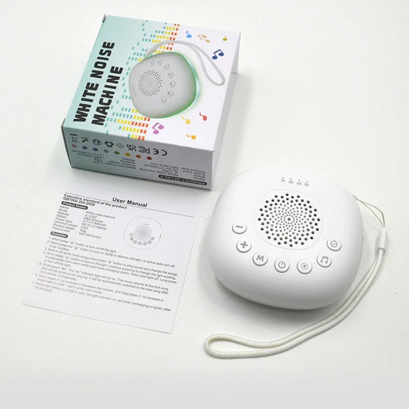 White Noise Sound Machine for Baby 20 Soothing Sounds Portable Rechargeable Sleep Machine with Volume Control and Timer