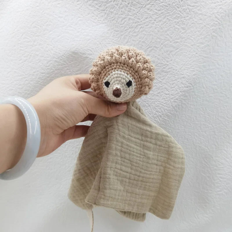 Baby Bib with Sleeping Animals Rattle