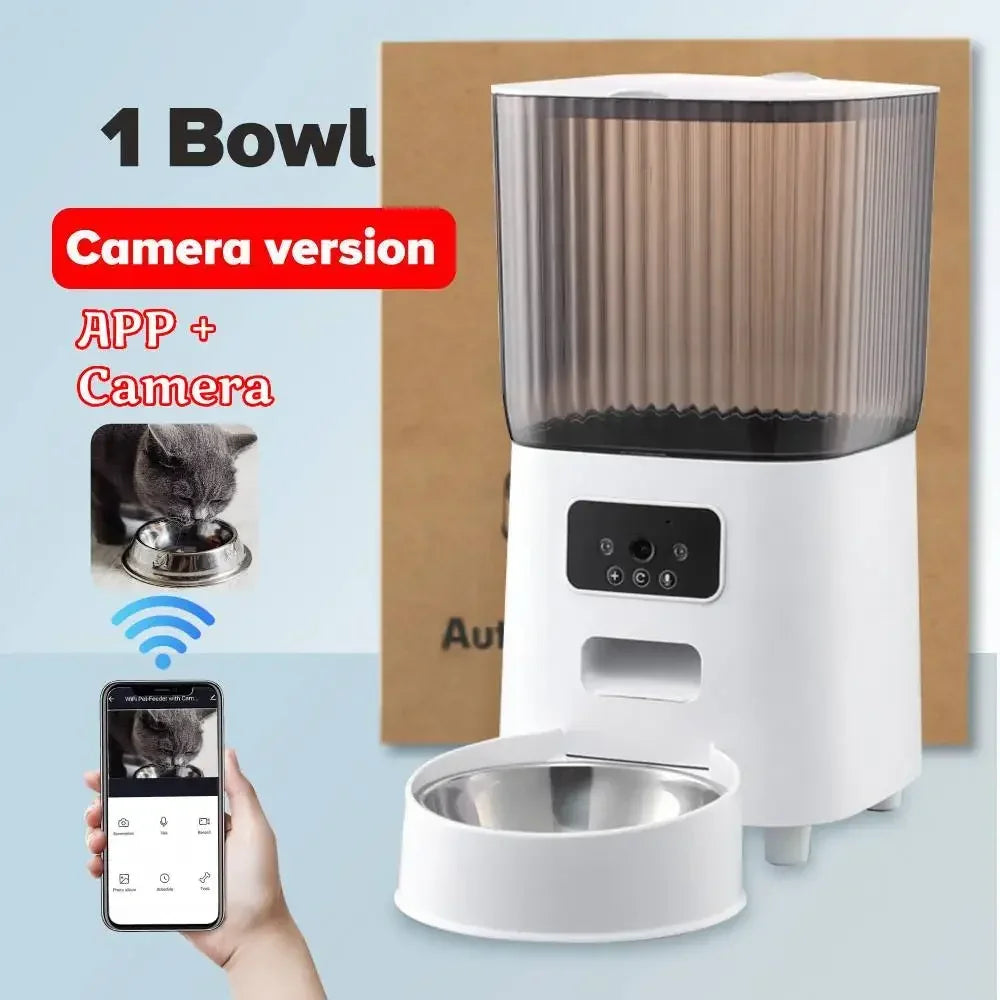 5L Smart WiFi Pet Feeder with HD Camera — Automatic Cat & Dog Food Dispenser, Programmable Timer & 304 Stainless Steel Bowl