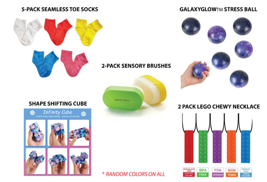 🧠 Sensory SuperStar™ Starter Kit by ParkerandTalia features bright blue, red, yellow fabrics and silicone textures set.!