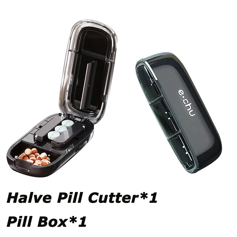 Portable 2 In 1 Mini Pill Cutter with Storage Box