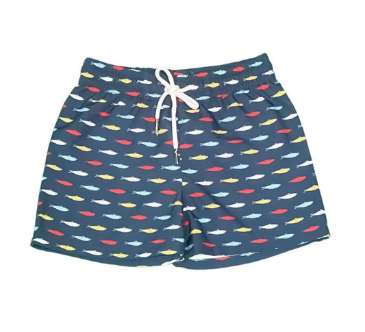 Saltwater Boys Company - SAINT SIMONS SHORTIES UPF 50+ MULTI BAITFISH BOYS SWIM TRUNKS