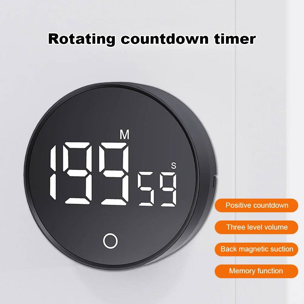 Magnetic Digital Kitchen Timer, Large LED Display, Countdown & Count-Up Alarm, Adjustable Magnetic Stand FanzyMarket