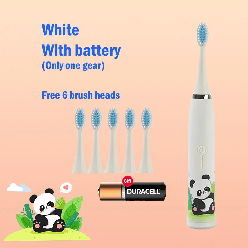 Children's Ultrasonic IPX7 Electric Toothbrush with Replacement Head