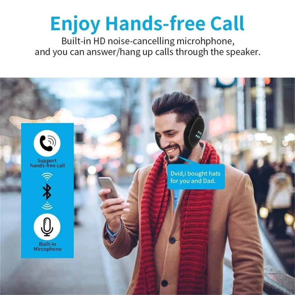 Wireless Ear muffs Bluetooth Headphones Earmuffs Winter Earplug Casual Cap Sports riding warmer Earmuff men women music Earphone Noventix