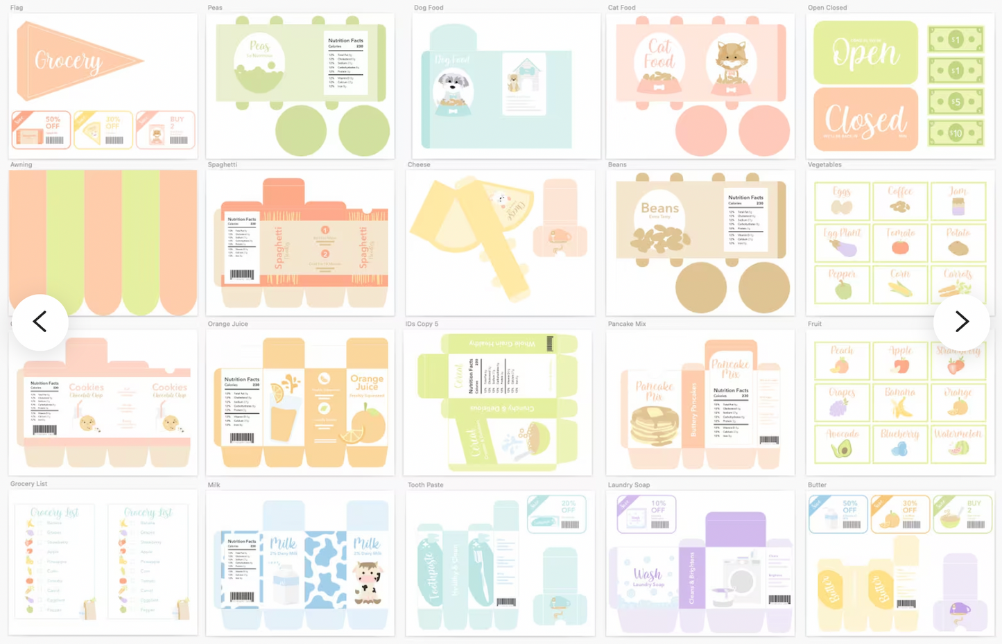 Grocery Store Play Food Printable Dramatic Play