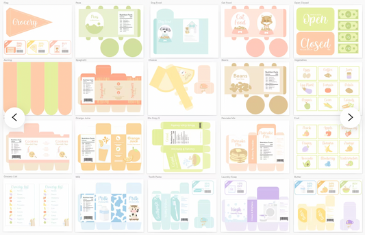 Grocery Store Play Food Printable Dramatic Play