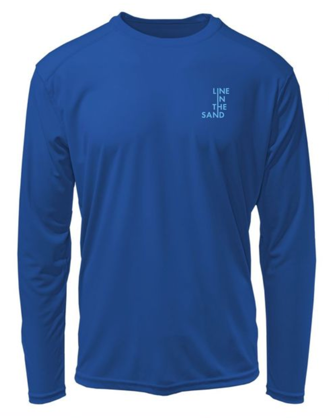Men's Seize the Ray royal-blue long-sleeve rashguard with small chest logo