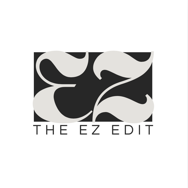 Black and white pattern with 'THE EZ EDIT' text below