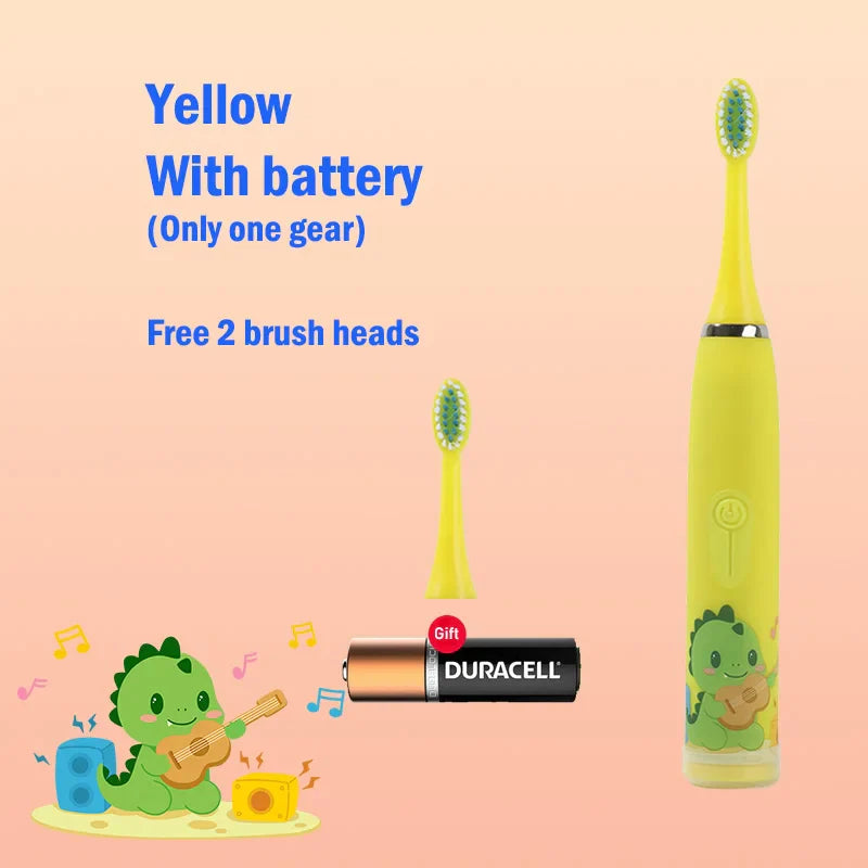 Children's Ultrasonic IPX7 Electric Toothbrush with Replacement Head