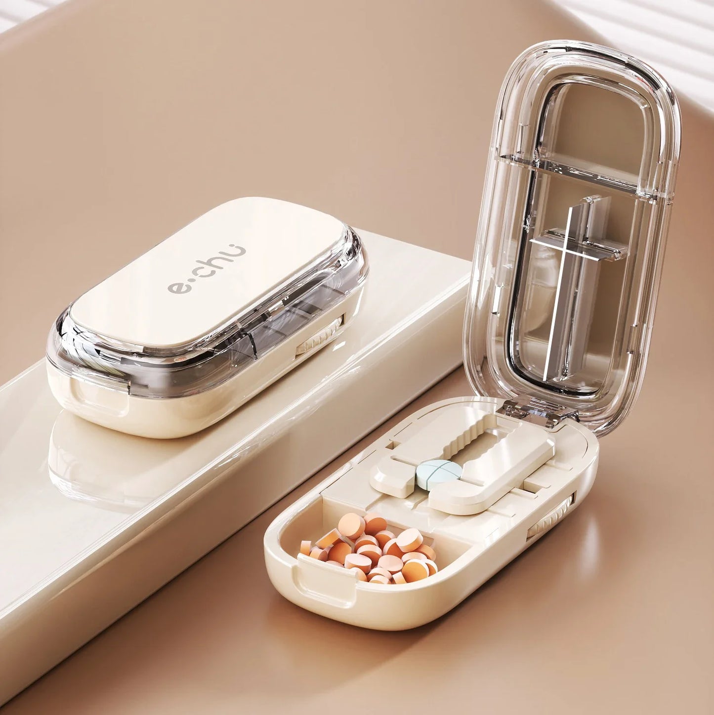 Portable 2 In 1 Mini Pill Cutter with Storage Box