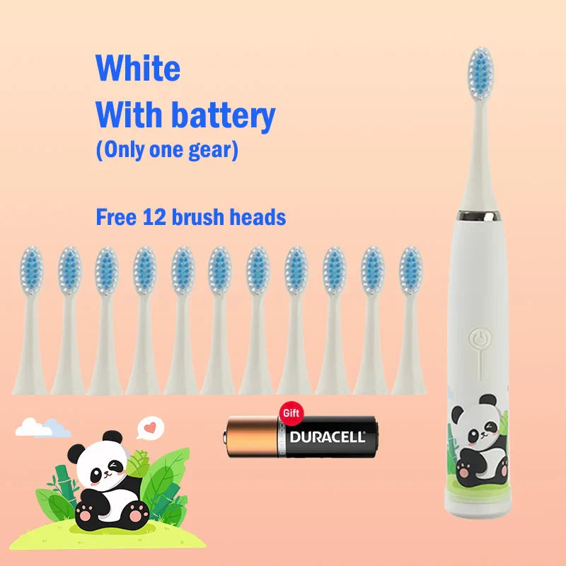 Children's Ultrasonic IPX7 Electric Toothbrush with Replacement Head
