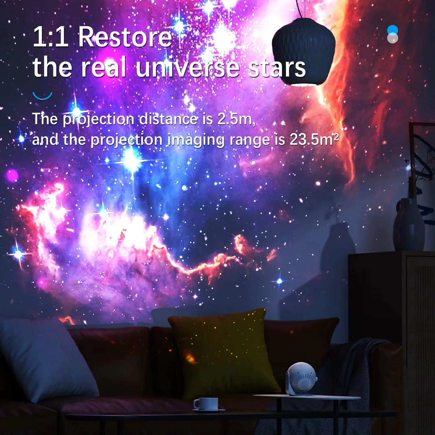 Galaxy Projector 5-in-1 Star Projector Planetarium Night Light for Kids & Adults - 4K HD Lens, Bluetooth Speaker, White Noise, Remote & Timer - Space Ceiling Projector for Home Decor