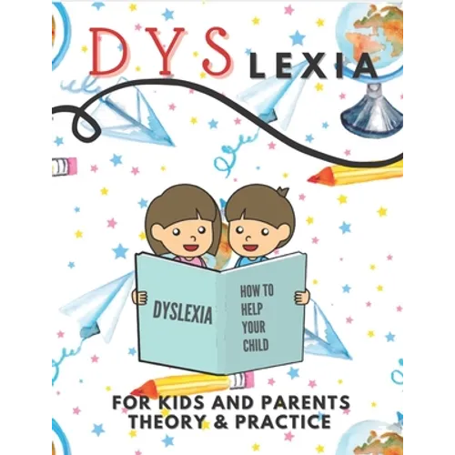 Kids dyslexia workbook paperback with illustrated children and cover text 'How to help your child'