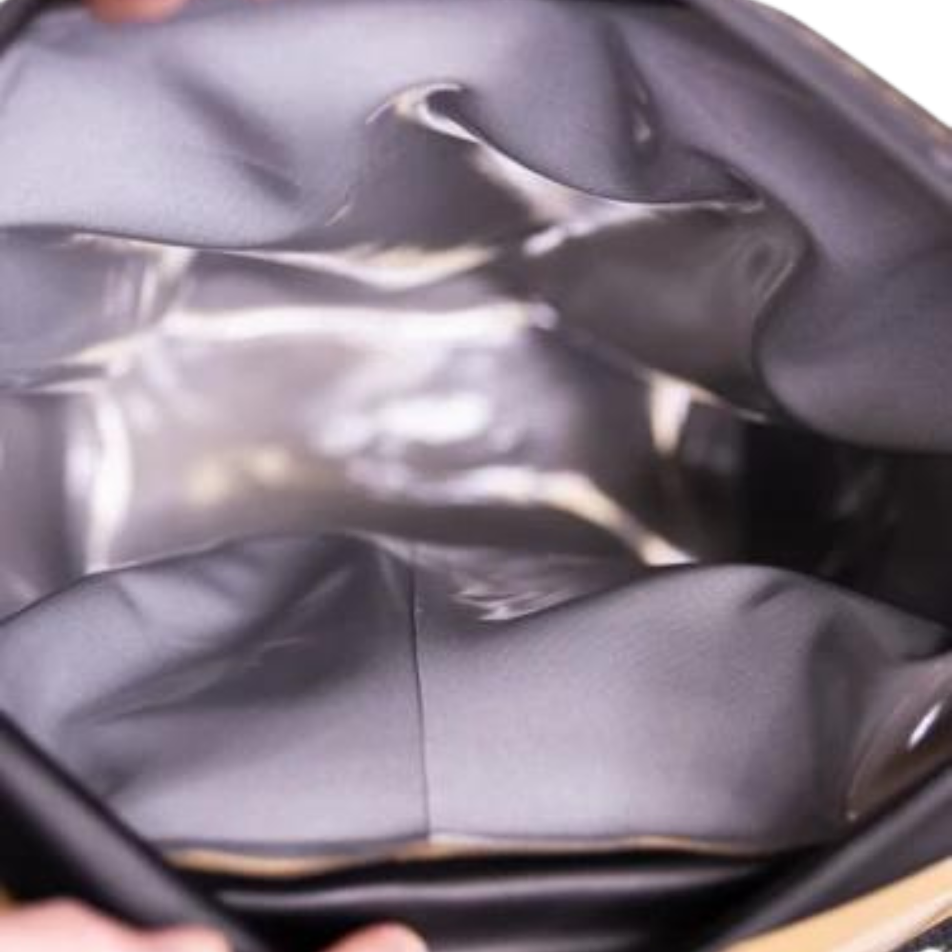 DRY POCKET dry bag with dark gray interior liner and zipper opening