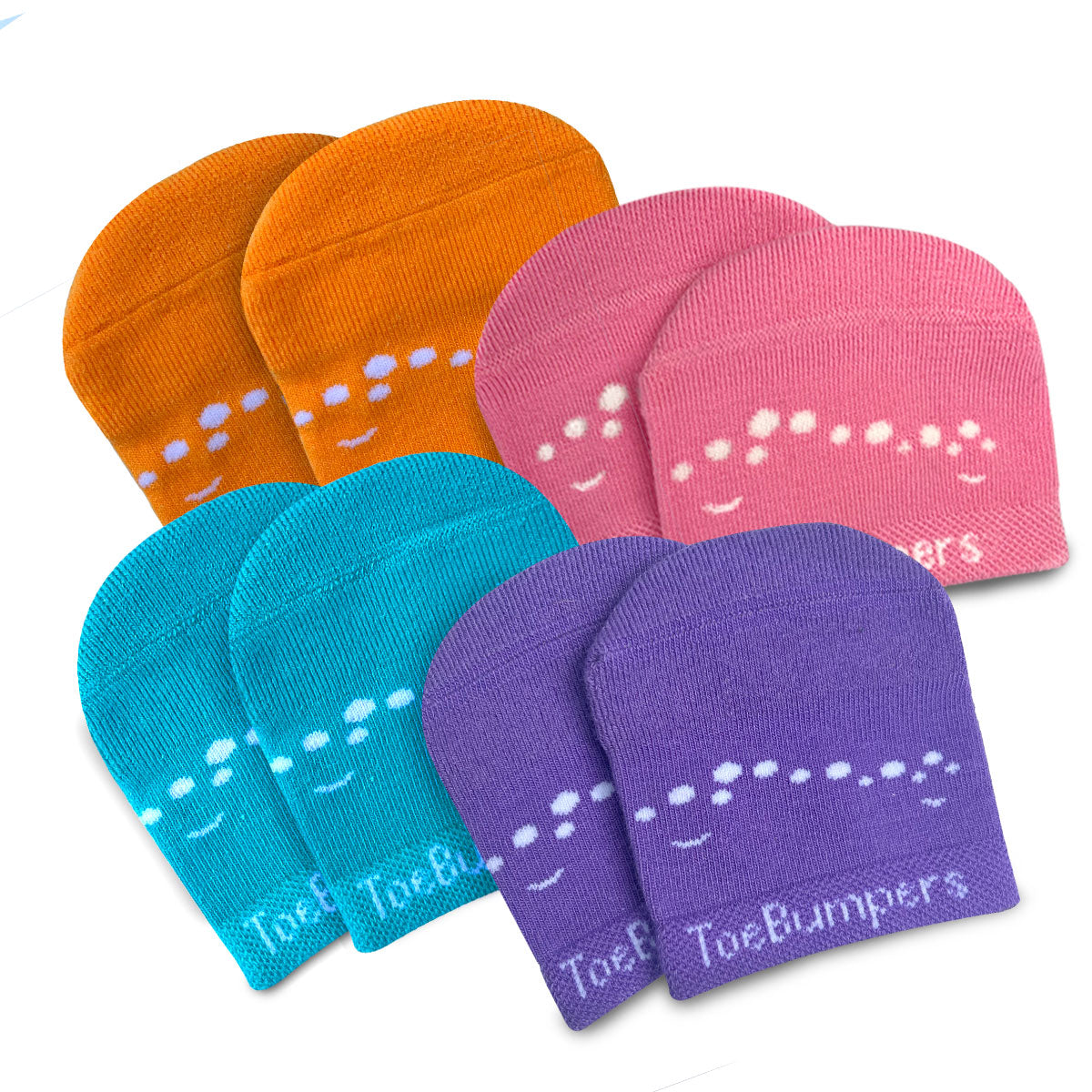 Women's Toe Protection Socks for Runners, Skiers, and Court Sports (4-Pack) Toe Bumpers