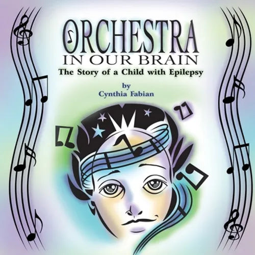 Paperback book with illustrated child face and musical notes on colorful cover