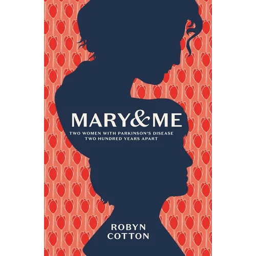 Paperback book cover with navy silhouettes, red pattern, and MARY&ME title text