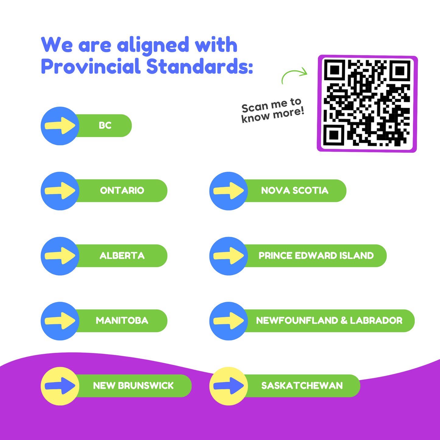 QR code graphic for Unicorns vs Dragons learning set with province labels