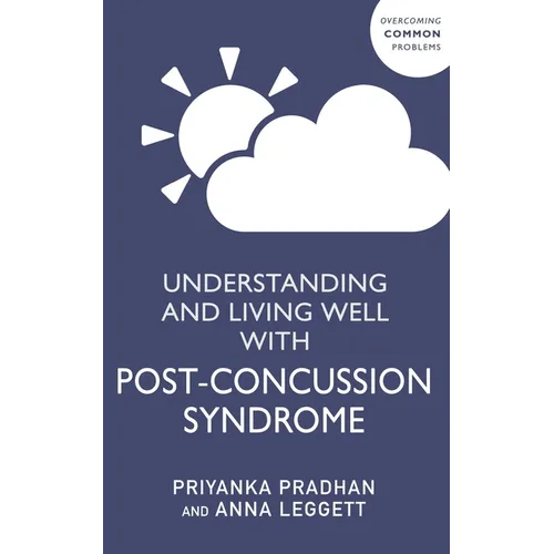 Post-concussion syndrome paperback book with blue cover and title, plus author names