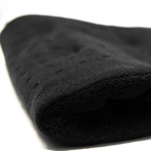 Black weighted heating pad with soft textured fabric cover