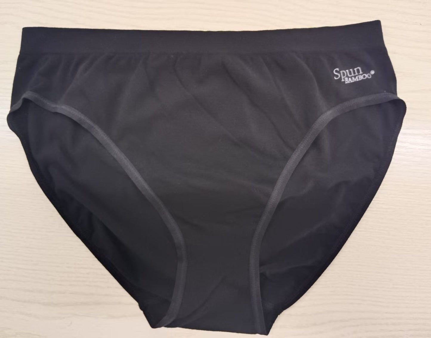 Women's high-leg brief, dark gray, smooth stretch fabric with logo