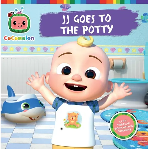 Potty training story paperback cover with smiling baby and bear illustration